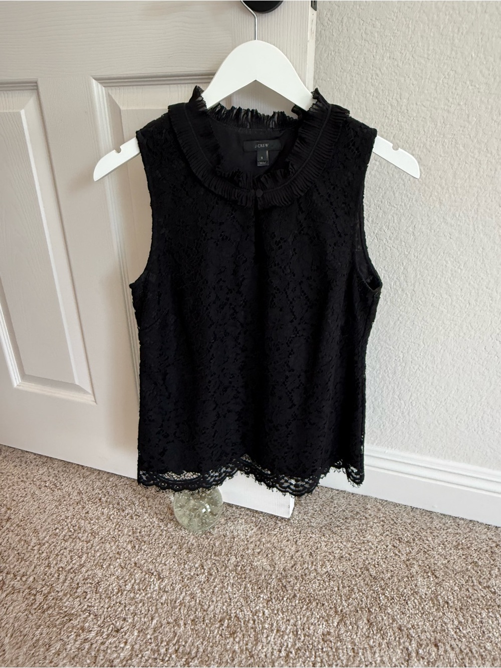 Women's J. Crew Black Lace Top - Size Small - EUC!